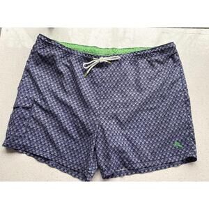 Tommy Bahama Shorts Swim Trunks Mens XXL Green Marlin AOP Beach Mesh Lined 2XLB